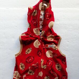 Just One You Carter's Boys Vest Fleece Football Red Hoodie Zip 18 Months